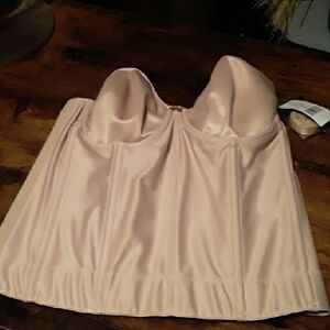 NWT Elila 36E Beautiful Beige Corset Bra Sexy  Convertible Unpadded Underwire